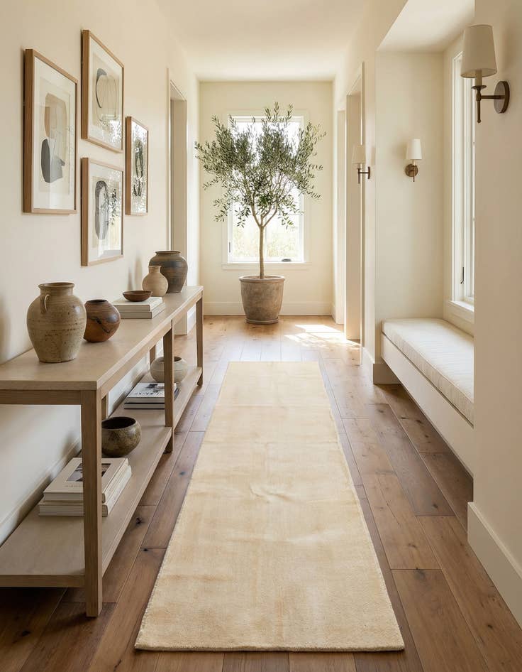 Detail image of 2' 6 x 12'  Hand Knotted Modern Ziegler Runner Rug