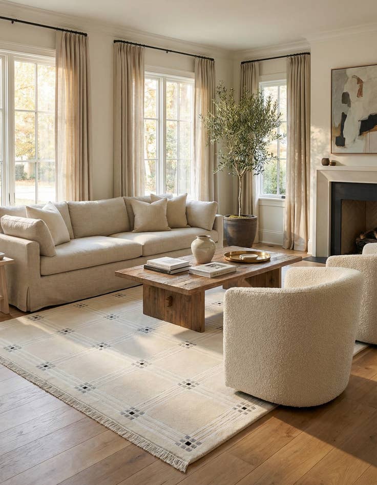 Detail image of 6' 5 x 9' 10  Hand Knotted Darya Wool Rug