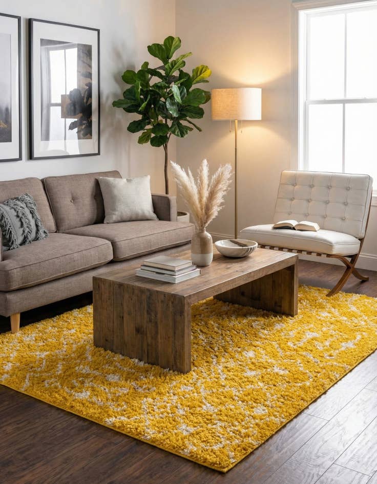 Detail image of 10' x 13' Moroccan Trellis Shag Rug