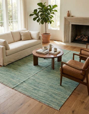 4' 9 x 6' 6 Hand Woven Kilim Modern Wool Rug