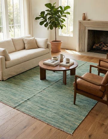 4' 9 x 6' 6 Hand Woven Kilim Modern Wool Rug