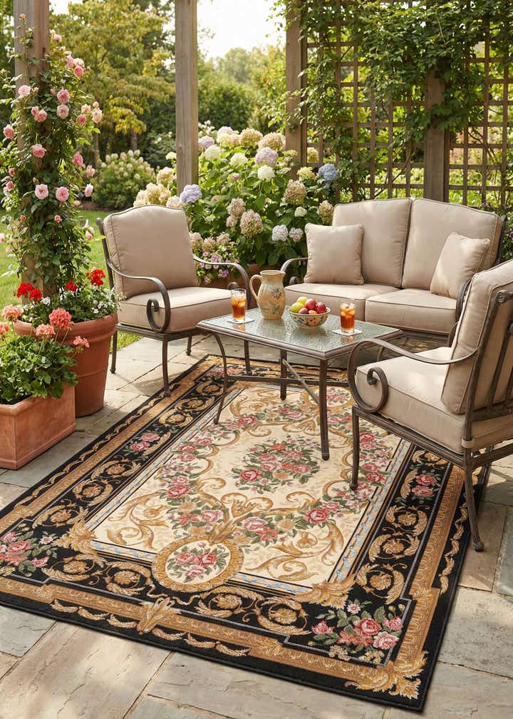 5' x 7' Easy-Clean Traditional Indoor / Outdoor Rug
