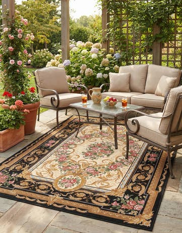 5' x 7' Easy-Clean Traditional Indoor / Outdoor Rug