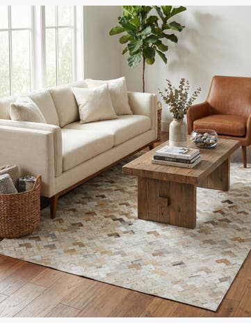 5' 3 x 8' 1 Cowhide - Patchwork Rug