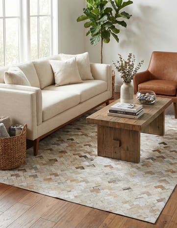 5' 3 x 8' 1 Cowhide - Patchwork Rug
