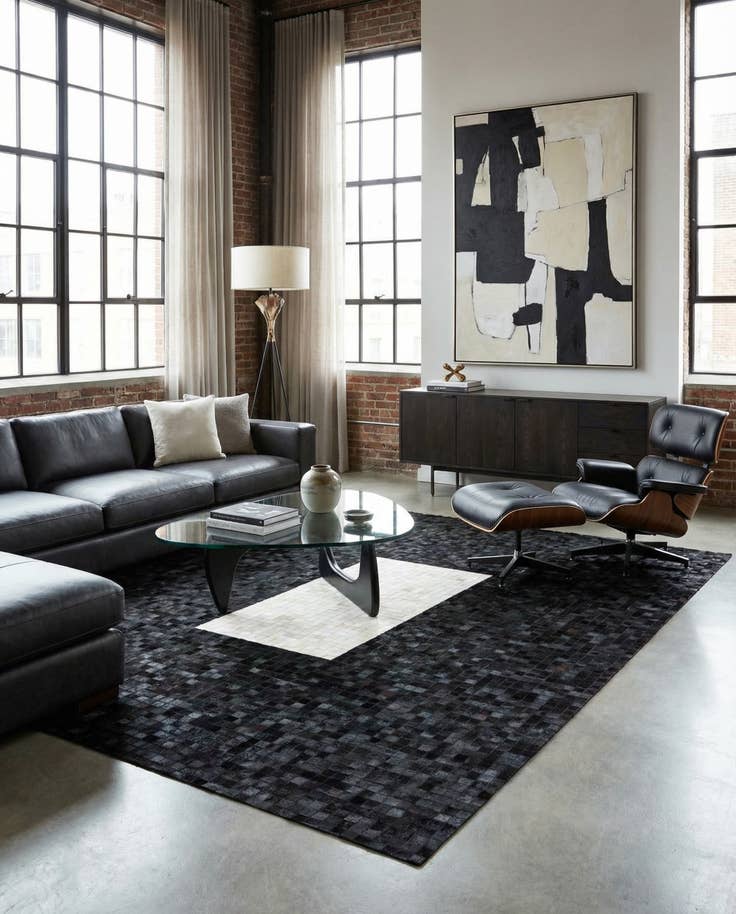 Detail image of 8' 1 x 9' 11 Cowhide Stocks Rug