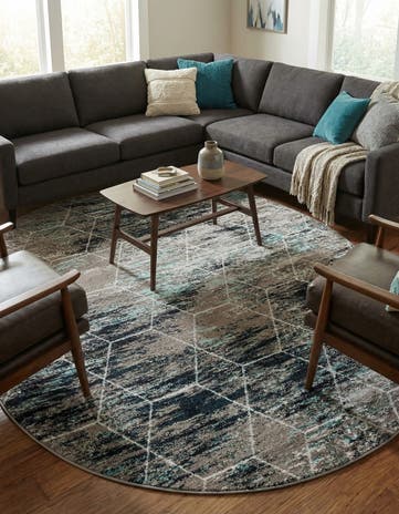 7' 10 x 10' Lattice Frieze Oval Rug