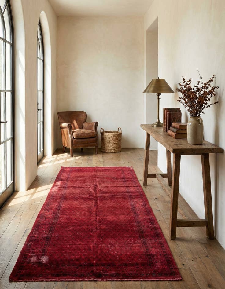 Detail image of 3' 9 x 9' 7  Hand Knotted Ultra Vintage Persian Wool Runner Rug