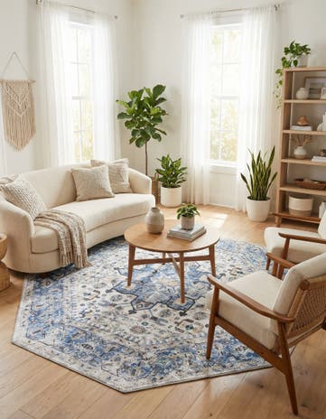 7' 10 x 7' 10 Washable Yara Octagon Rug