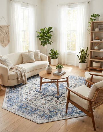 7' 10 x 7' 10 Washable Yara Octagon Rug