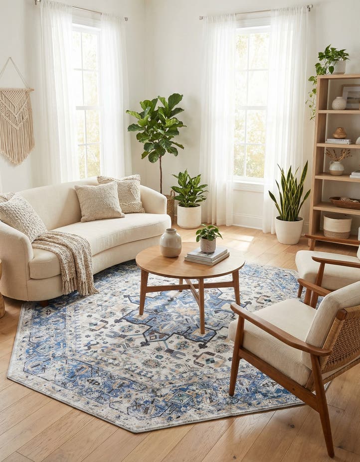 7' 10 x 7' 10 Washable Yara Octagon Rug