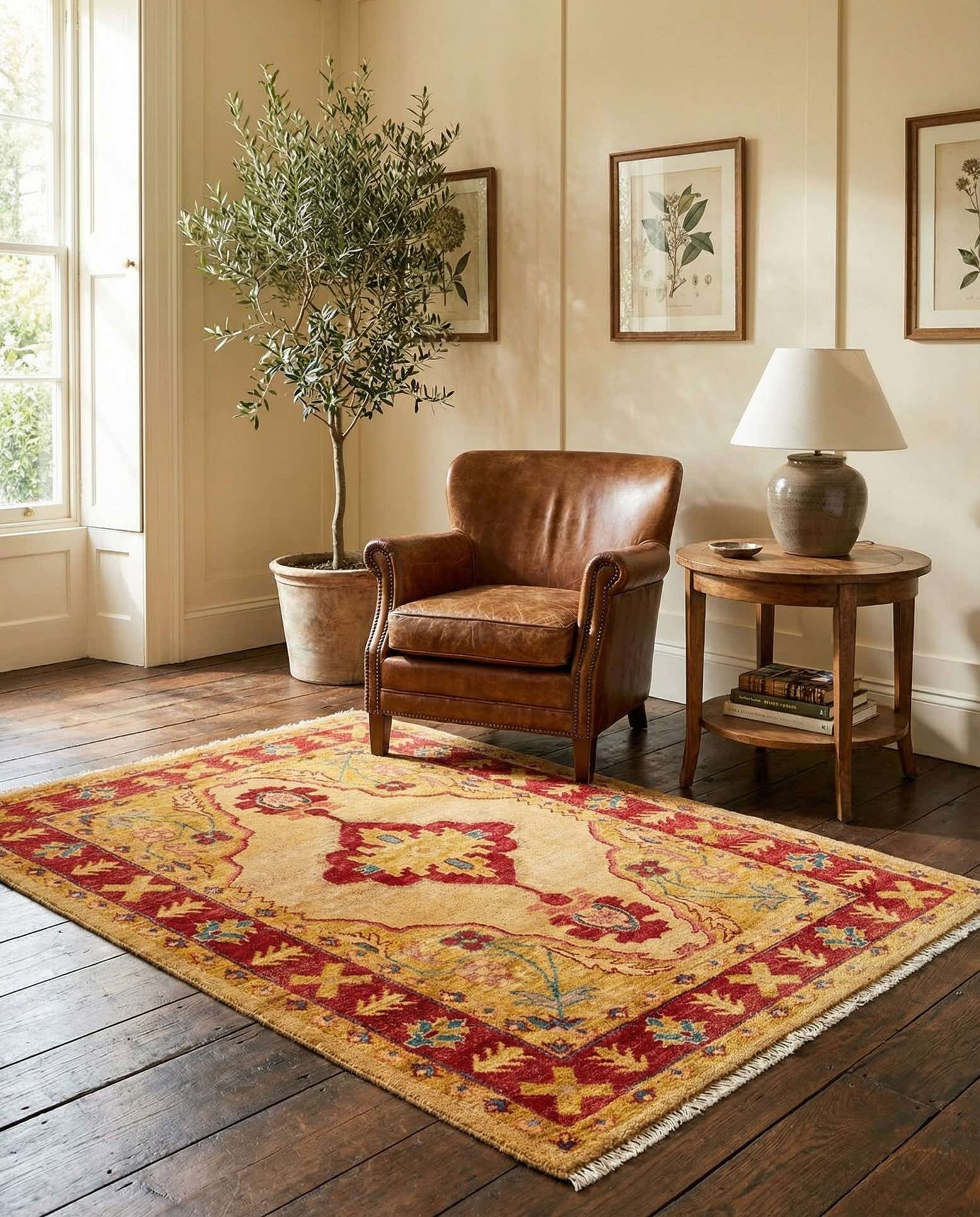3' 6 x 4' 9 Hand Knotted Ziegler Wool Rug