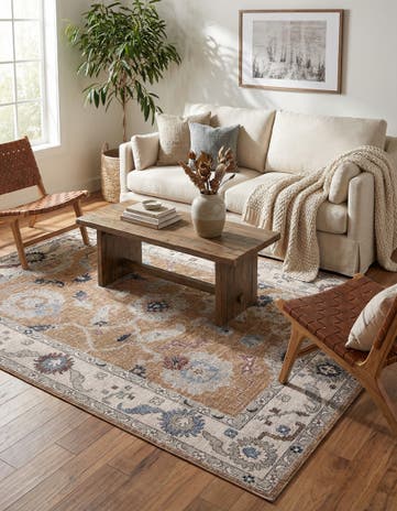 Almond Beige Eco Traditional Rug