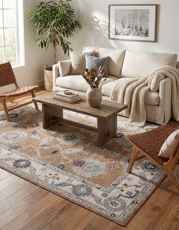 Almond Beige Eco Traditional Rug