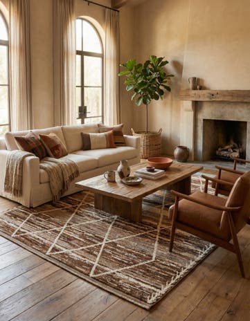 6' 5 x 9' 5 Hand Knotted Moroccan Wool Rug