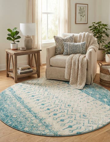 6' x 6' Moroccan Trellis Round Rug
