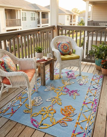5' 3 x 7' 7 Easy-Clean Indoor / Outdoor Rug