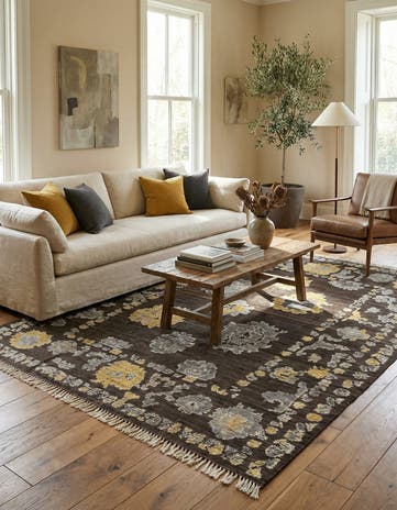 8' 1 x 10' 4 Hand Knotted Oushak Wool Rug