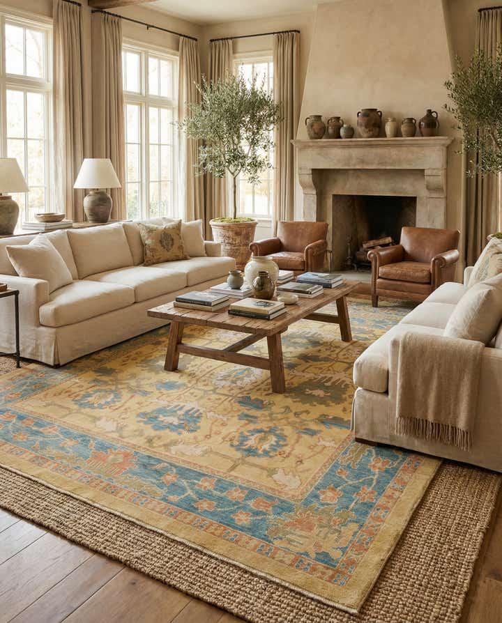 10' 9 x 13' 7 Hand Knotted Oushak Wool Rug