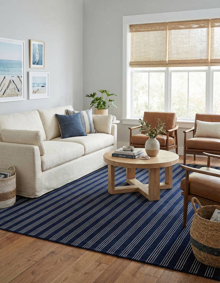Detail image of 10' x 10' Jill Zarin Striped Wool Square Rug