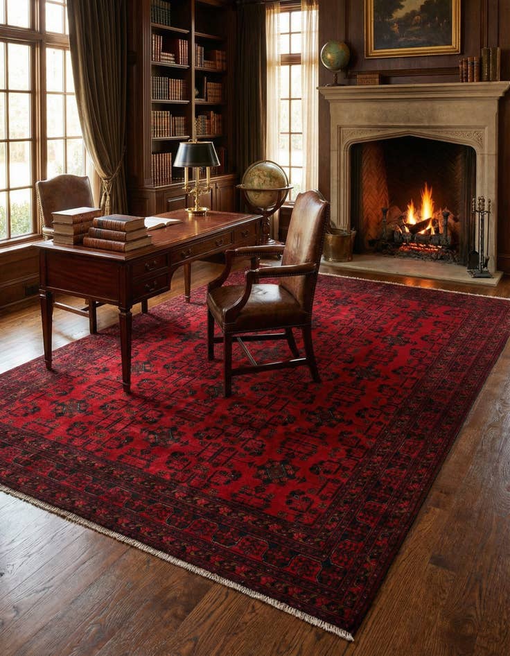 Detail image of  6' 8 x 9' 5  Hand Knotted Khal Mohammadi Wool Rug