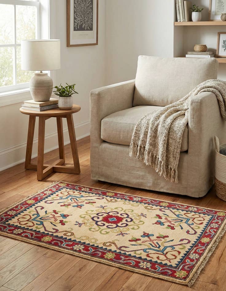 Detail image of 2' 8 x 4' 2  Hand Knotted Kazak Rug