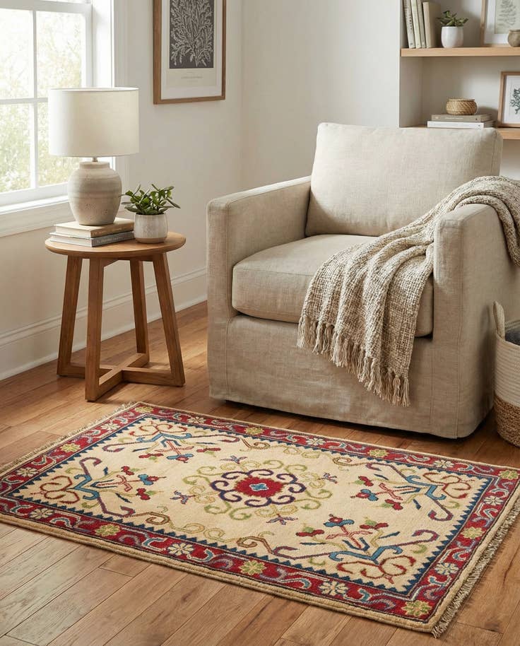 Detail image of 2' 8 x 4' 2 Hand Knotted Kazak Rug