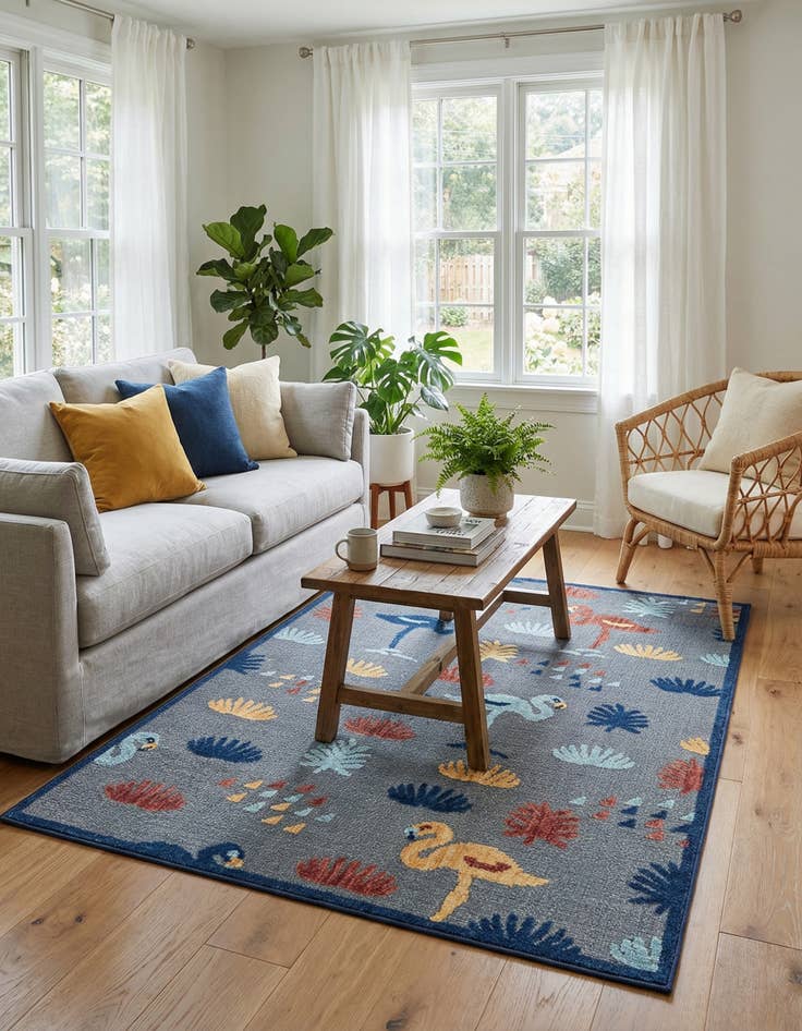 Detail image of 5' x 7' 7  Washable  Indoor / Outdoor Rug