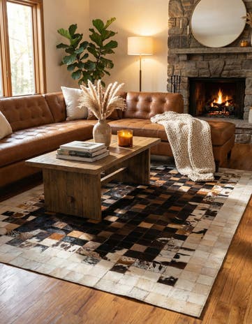5' x 7' 11 Cowhide Stocks Rug