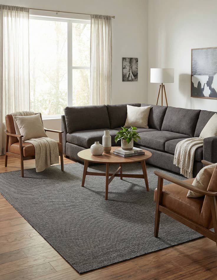 Detail image of 10' x 10'  Washable Solid Indoor / Outdoor Square Rug