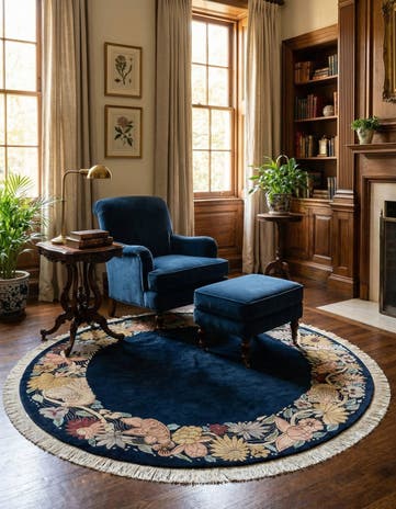 8' 2 x 8' 3 Hand Knotted Tibet Wool Round Rug