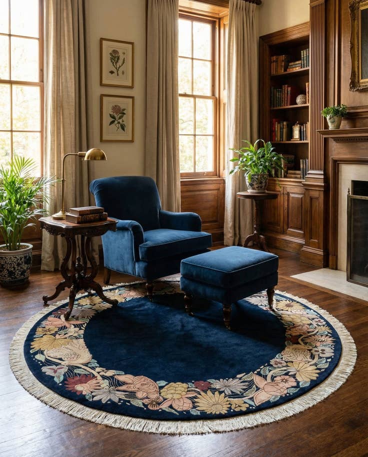 Detail image of 8' 2 x 8' 3 Hand Knotted Tibet Wool Round Rug