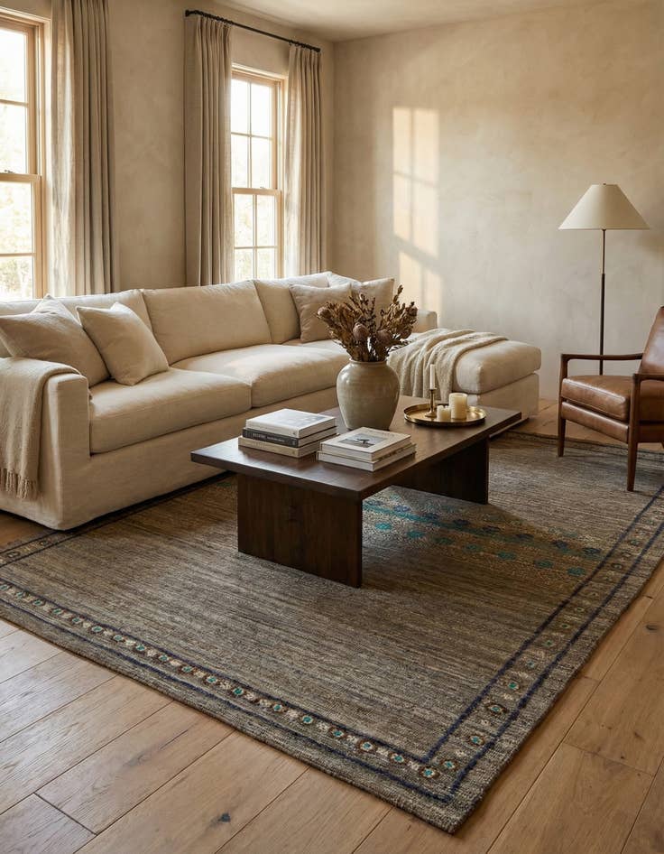 Detail image of 6' 5 x 9' 7  Hand Knotted Darya Wool Rug