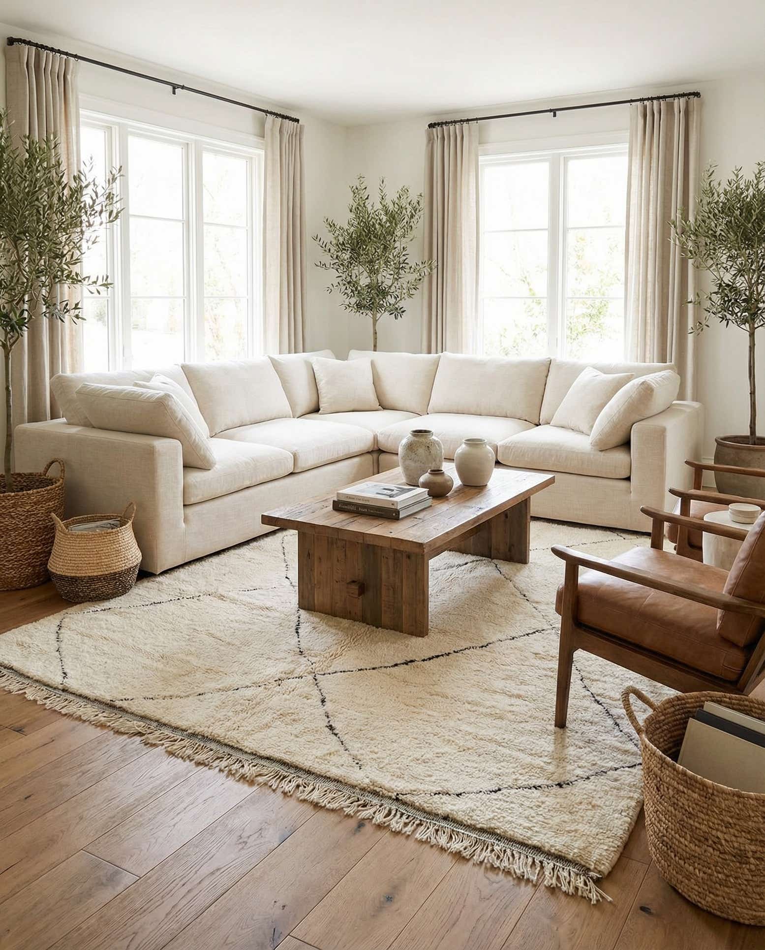 7' 1 x 9' 6 Hand Knotted Moroccan Wool Rug