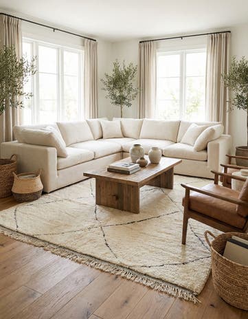 7' 1 x 9' 6 Hand Knotted Moroccan Wool Rug