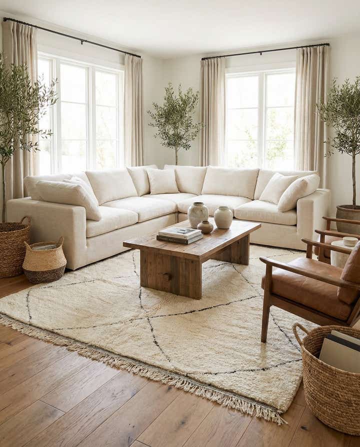 7' 1 x 9' 6 Hand Knotted Moroccan Wool Rug