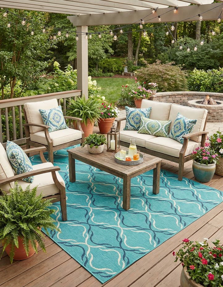 5' 3 x 8' Easy-Clean Lattice Indoor / Outdoo...