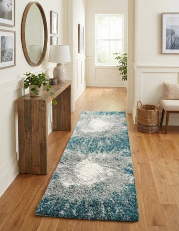 Teal Soft Touch Shag Runner Rug