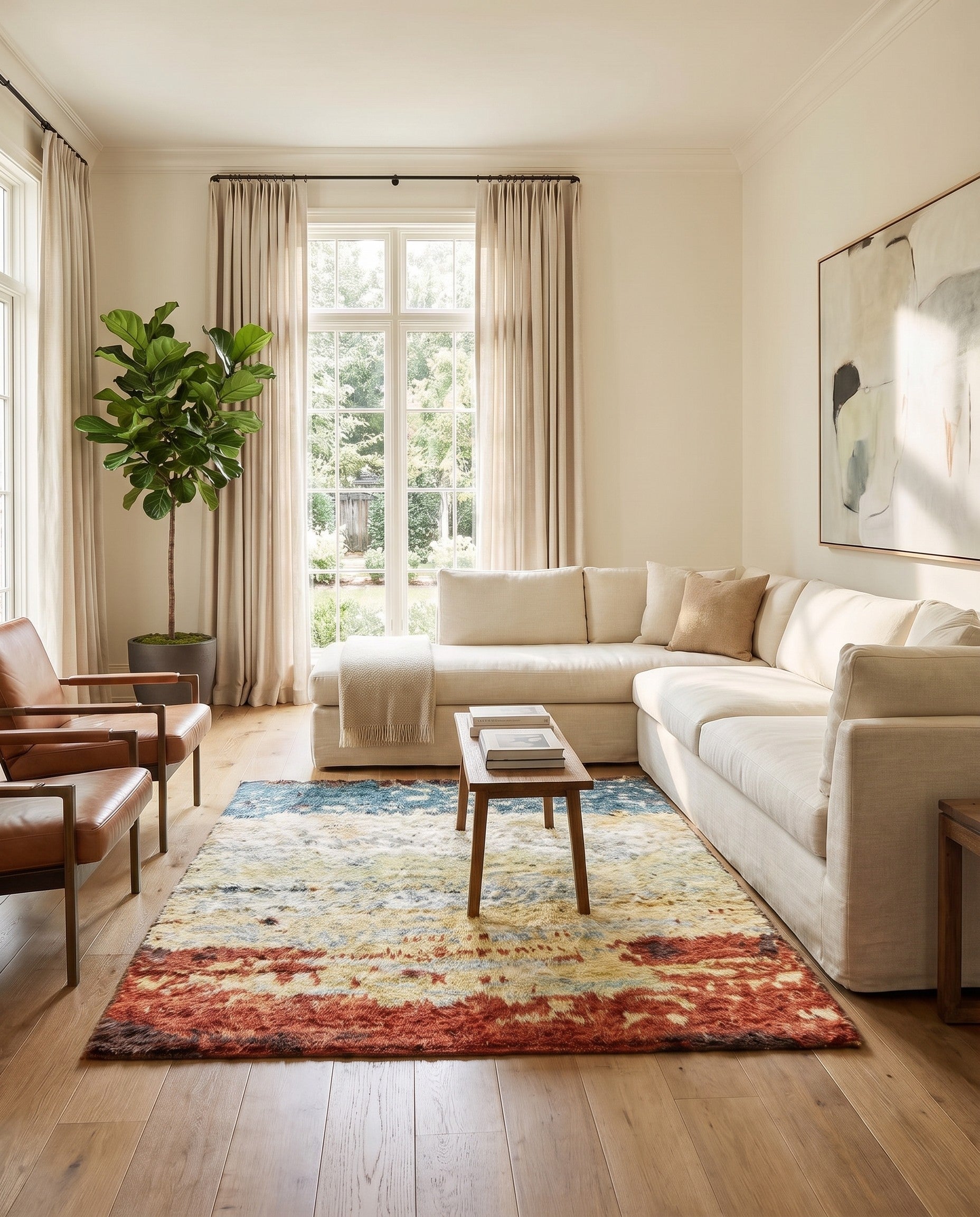 5' x 6' 4 Hand Knotted Darya Wool Rug