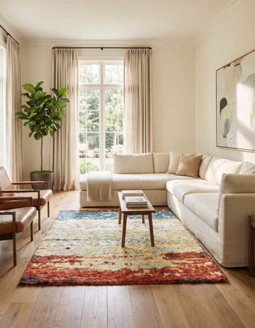 5' x 6' 4 Hand Knotted Darya Wool Rug