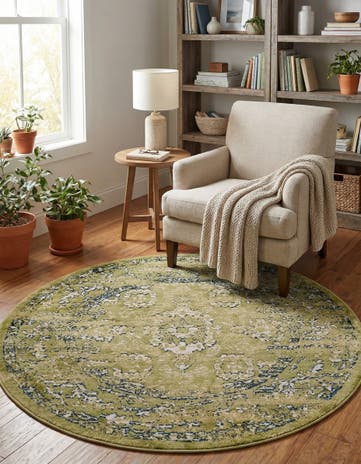 Green Charleston Round Rug