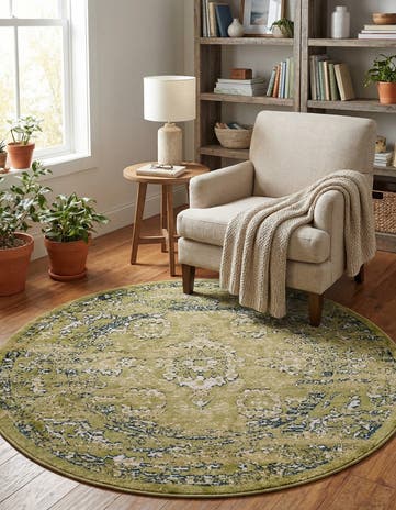 Green Charleston Round Rug