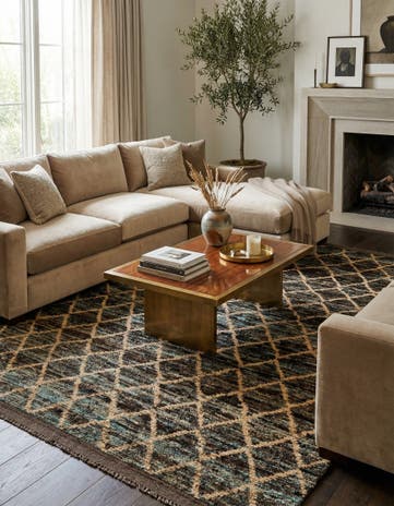 5' 6 x 7' 6 Hand Knotted Moroccan Wool Rug