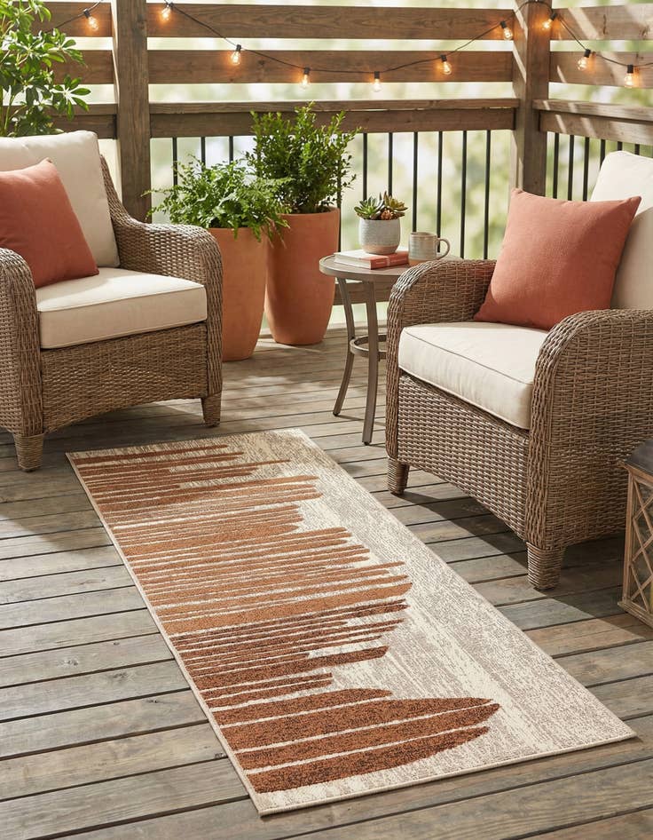 Detail image of 2' x 6'  Washable Modern Indoor / Outdoor Runner Rug