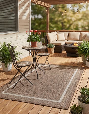 4' x 6' Easy-Clean Border Indoor / Outdoor Rug