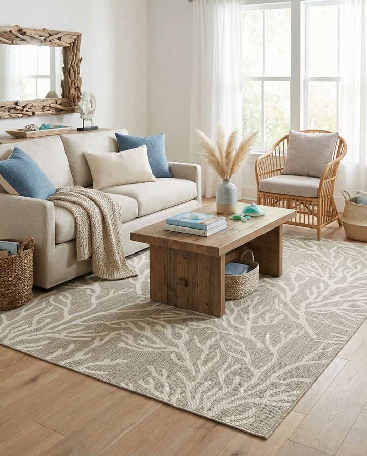 6' x 9' Easy-Clean Coastal Indoor / Outdoor Rug