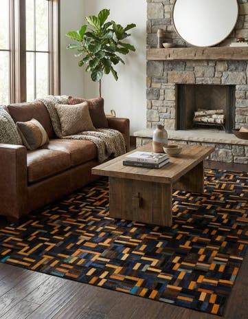 4' 11 x 7' 10 Cowhide - Patchwork Rug
