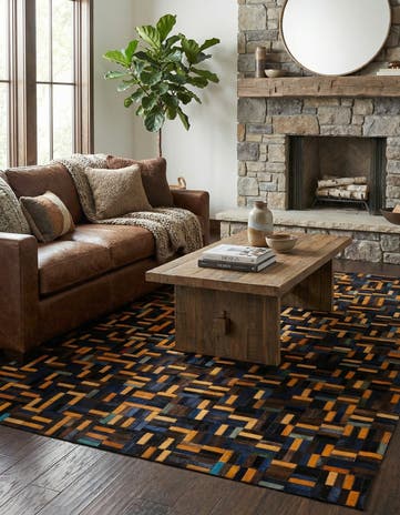 4' 11 x 7' 10 Cowhide - Patchwork Rug