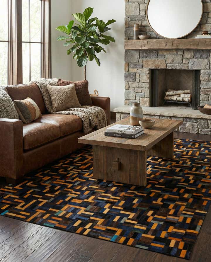 4' 11 x 7' 10 Cowhide - Patchwork Rug