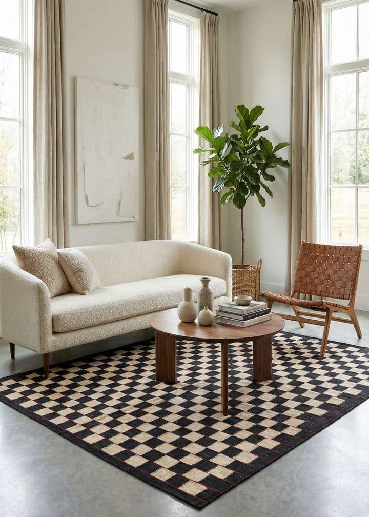 4' 10 x 6' 2 Hand Woven Kilim Modern Wool Rug